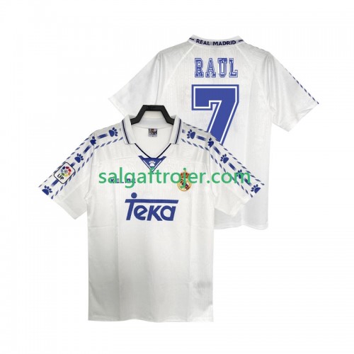 Real Madrid RAUL 7 Fodboldtrøjer Retro Hjemmebanesæt 1996 1997 Kort ærmer Real Madrid RAUL 7 Fodboldtrøjer Retro Hjemmebanesæt 1996 1997 Kort ærmer